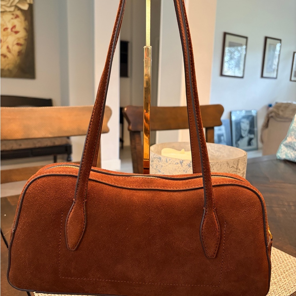 Madewell Rich Brown Suede Shoulder Bag
